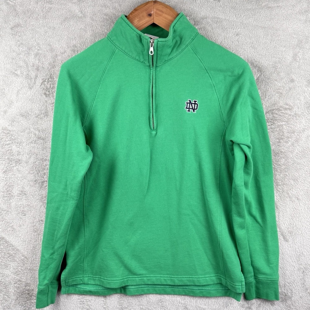 Notre Dame Fightin' Irish 1/4 Zip Womens M Green Gear For Sports Collegiate